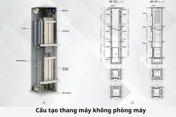 Cấu tạo thang máy không phòng máy
