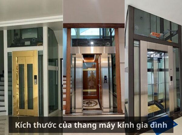Kích thước của thang máy kính gia đình