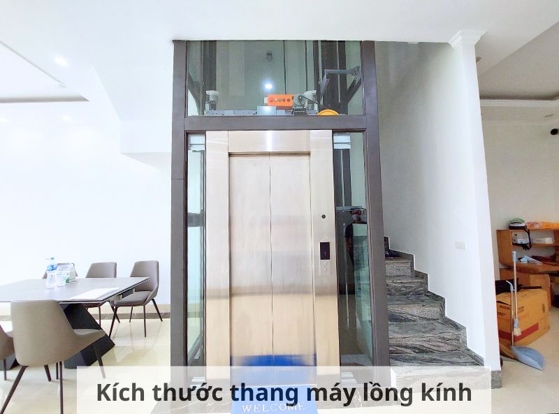 Kích thước thang máy lồng kính