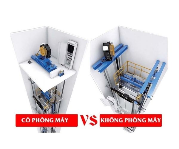 Thang máy có phòng máy và không phòng máy