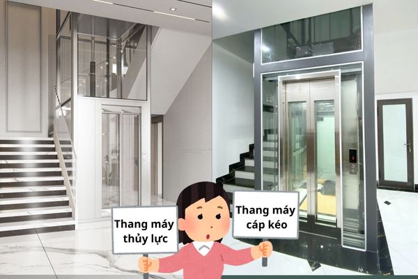 So sánh chi tiết thang máy thủy lực và cáp kéo