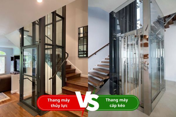 So sánh thang máy thủy lực & thang máy cáp kéo