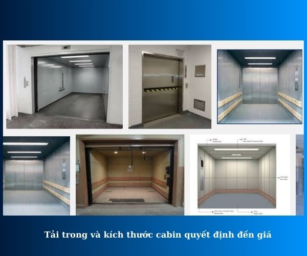 Cabin thang máy với đa dạng tải trọng