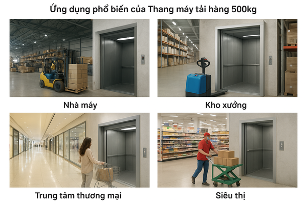 Ứng dụng phổ biến của thang tải hàng 500kg