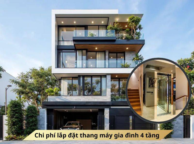 Chi phí lắp đặt thang máy giá đình 4 tầng