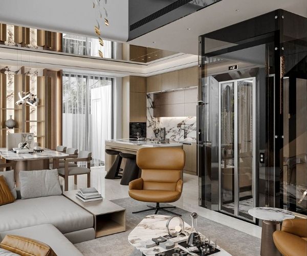 Thang máy mini lồng kính