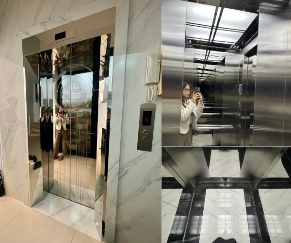 Cửa tầng và nội thất cabin cũng khiến giá thang máy bị ảnh hưởng