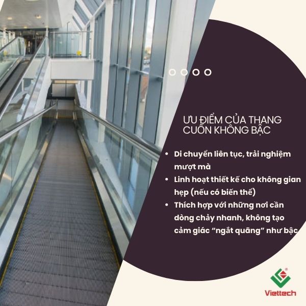 Ưu điểm của thang cuốn không bậc