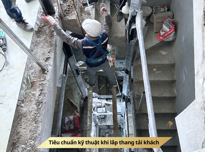 Tiêu chuẩn kỹ thuật khi lắp thang tải khách